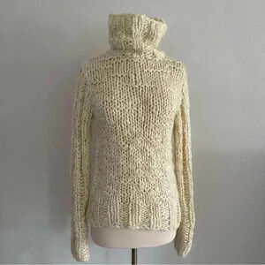 Vintage BCBGMaxazria Collection Chunky Knit Turtleneck Sweater Wool Blend M